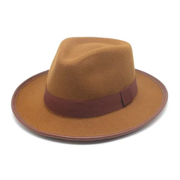 Vuna Jazz Fedora šeširi svakodnevni Muškarci Žene koža biseri traka фетровая šešir bijela ružičasta žuta Panama трилби formalne strani poklopca