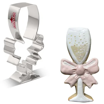 Čašu za šampanjac KENIAO s формочкой za kolačiće s lukom - 6,2 x 11,5 cm - Oblik za pečenje kolača za svadbene zurke - od Nehrđajućeg čelika