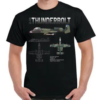 Jedinstvena A-10 Thunderbolt II (Бородавочник) t-Shirt sa shematski slikom zrakoplova. Ljetna Хлопковая Muška Majica Okruglog izreza i Kratkih Rukava New S-3XL