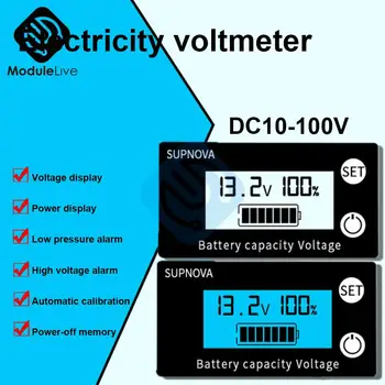 Digitalni Voltmetar Dc 8-100, Digitalna Napon Baterija, Kapacitet, Ploča Mjerač Za Dc 12 24 36 48 60 72 84 U Vozilo