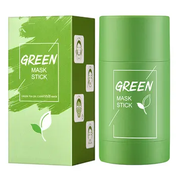 Maska Za Njegu kože Lica Zeleni Čaj za Čišćenje Solidan Čišćenje Glina Maska Kontrola Ulja Izbjeljivanje Kozmetički Proizvod