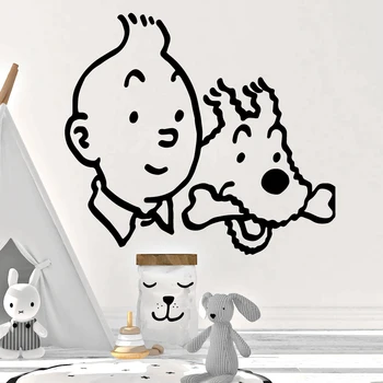 Smiješno Crtani Sreću de Tintin Desktop Ukras Kuće Naljepnica Zid Za Dnevni boravak Dekoracije Zidova Spavaće sobe Freske