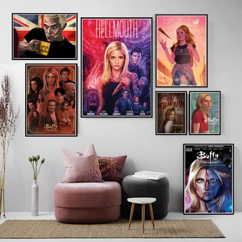 Buffy Истребительница Vampira Plakat Platnu Ispisuje Umjetničko Uređenje Zidova Freska Moderan Dom Dekor U Sobi Slika