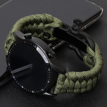20 Mm Najlon Ropes Remen Za Samsung Galaxy Watch 4 5 40 mm 44 mm Pro 45 mm Classic 46 42 mm Narukvica Za Opstanak Na Otvorenom Huawei GT3 Band