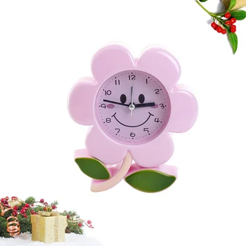 1PC Prekrasan Premium Šareni Cvijet Oblik Kreativni Noćni Sat Budilica Stol Ukras za Djecu Učenika Ramdon Boja