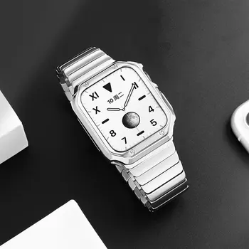 Metalni remen + torbica za Apple watch series 6 5 4 3 2 1 SE 44 mm 42 mm 40 mm 38 mm Kvalitetan pribor za trake za iwatch 7 45 mm 41 mm