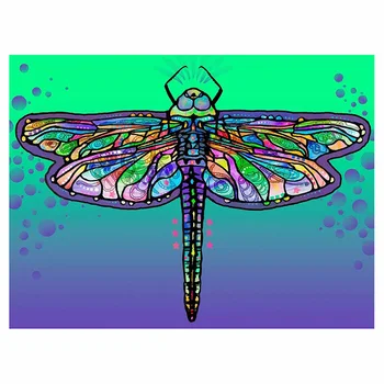 DIY-5D Diamond Slikarstvo Šarene Dragonfly Set Nastavaka Za Punu Diamond Vez Mozaik Slika je Zatvorena