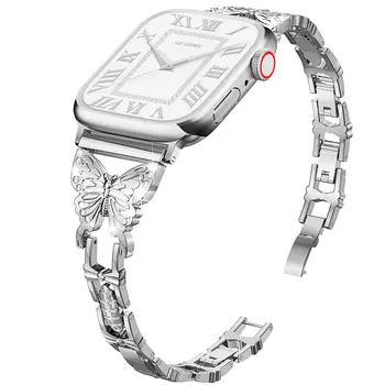 Metalni remen s dijamantima za apple watch band 7 6 se 5 4 3 2 Narukvica-leptir 45 mm 38 mm 40 mm 42 mm 44 mm za iwatch loop 41 mm Nakit