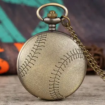 Klasicni Brončani Baseball Dizajn Softball Vanjski Nakit Ogrlica Privjesak Krug Satovi Suvenir Cosplay Darove Sportski Sat