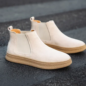 Nova Svakodnevnica jesensko-zimske muške cipele bez-uvezivanje, Čizme od kravlja koža Antilop u britanskom stilu, modeliranje cipele 