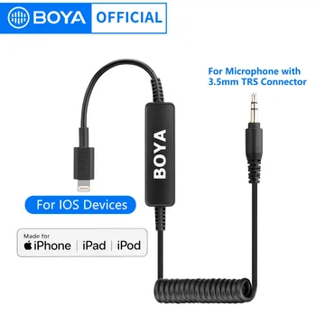 BOYA 35C-L/USB C Adapter za mikrofon od 3,5 mm TRS na konektor Lightning Audio kabel za BY-MM1 WM8 PRO UM48C UWMIC9 WM4 PRO