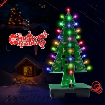 Trodimenzionalni 3D Božićno Drvce LED Set za Diy Crvena/Zelena/Žuta Led Set-led bljeskalica E-mail set za zabavu