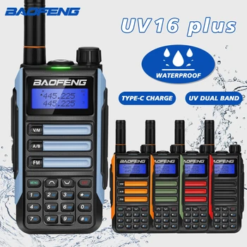 10 W Jaki Prijenosni prijenosni radio Baofeng UV-16 Plus Profesionalne radio Stanice dugog dometa Prijenosni Двухдиапазонное Dva Amaterka radio USB Punjenje