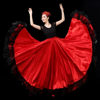 Ženske Suknje za flamenco, Suknja Za trbušni ples, Španjolski Plesne Kostime za flamenco, Brazilski Цыганские Suknje s Velikim oscilacijama, 360/540/720 stupnjeva, DL6105