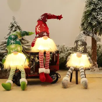 Sretan Božić Led Sjajni Bezlicna Šumski Starac Elf Lutka Ukras Navidad Novogodišnji Božićni Poklon Dječje Безликая Lutka