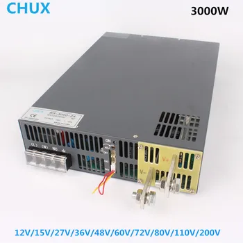 CHUX ultra-tanki Impulsno Napajanje 3000 W 12 15 24 36 48 60 72 80 110 200 U Upravljanje Signal led Transformator