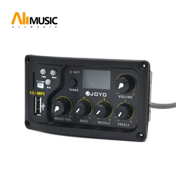 Ekvilajzer za akustične gitare JOYO EQ-MP3 funkciju reprodukcije MP3 pomoću TF kartica ili X-a 3-Pojasni ekvilajzer Crna