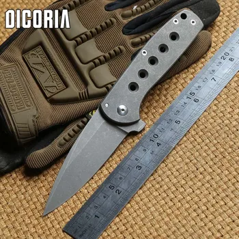 DICORIA Falcon 100% Trenutno oštrica M390 Титановая ručka taktički kuglični ležaj za opstanak u otvorenom kampu EDC alat peraja nož na sklapanje
