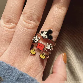 Disney Mickey Prsten za Djevojčice multi-kata Slatka Crtani Prsten Bff Nakit Pribor Kawai Otvoreno Podesiv Prsten Donje Večernjim Prsten