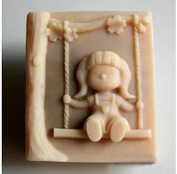 DIY 3D Ljuljačka Djevojka Silikonska Forma Fleksibilna Smola Svijeća Kalup za Sapun Ručne izrade Kalupa Čokolade oblik Oblik Torte