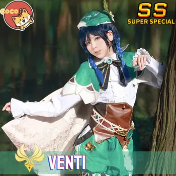 CoCos-SS Igra Genshin Impact Venti cosplay odijelo Igra cos Genshin Impact cosplay Bog Vjetra Odijelo Venti S Cosplay Perika
