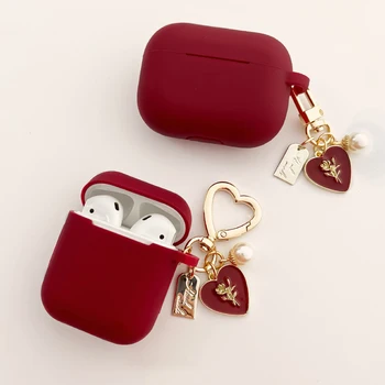 Luksuzna torbica s ružičastim biserima za Apple Airpods 1 2 Torbica za AirPods Pro Torbica TWS Bluetooth Slušalice dodatna Oprema Kutija za slušalice, Torba