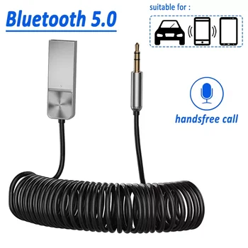 Bluetooth 5,0 Prijemnik Auto-AUX 3,5 mm Priključak za Bežični Аудиопередатчик USB Ključ BT 5,0 Stereo handsfree Mikrofon Music adapter