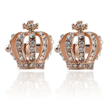 Pun Dijamanata Crown Košulja Zlatne Boje Kralj Kraljica Vjenčanja Mladoženja Smoking Modni Nakit Klasični Francuski Crystal Gospodo Manžete