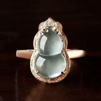 Kreativni dizajn prirodni ledeno sjeme халцедон bundeva podesiv prsten kineski stil jednostavan luksuzni šarm ženski srebrni nakit