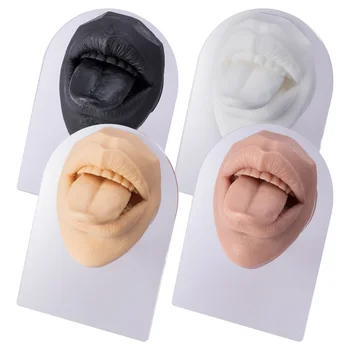 1PC Mekana Silikonska Usta Model Piercing Praksa Nastave Alat za 3D Modeliranje Dijelova Ljudskog Tijela Prikaz Usne Jezik Piercing Nakit
