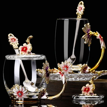 Luksuzni Kreativni Dizajn Poseban Prozirni kristal s izrezbarenim uzorcima Staklena Čaša Za vodu čaj Osnovna Posuđe Za Piće svadbeni poklon