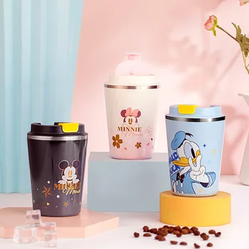 Šalica Disney Crtani Minnie Mickey Mouse Termos Šalice Slatka Kava Bubalo Kawai Kava Prometna Krigla Od Nehrđajućeg Čelika Čaša Za Vodu 380 ml