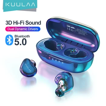 KUULAA TWS Bluetooth Slušalice su Bežične Slušalice 3D HI FI Stereo Sportske Bluetooth 5,0 Slušalice Slušalice sa Mikrofon za smanjenje Buke