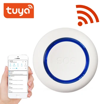 Tuya Smart WiFi zabrinjavajuće SOS tipka sa ugrađenom baterijom, alarm za starije/trudnice/djecu, punjenje preko USB-a, instant obavijesti