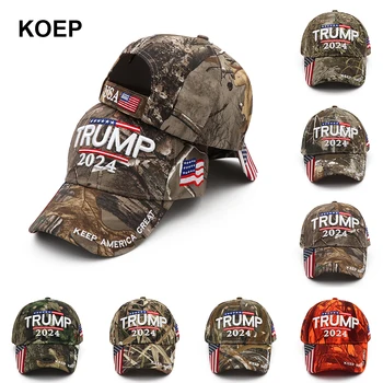 Donald Trump 2024 Kapu Kamuflaža Zastavu SAD-Kape Spasiti Ameriku Velikom Opet Snapback Predsjednik Šešir 3D Vez Prodaja na Veliko