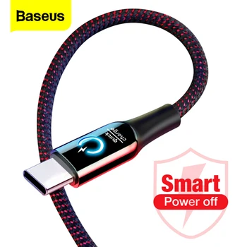 Baseus 3A Smart Power Off USB Type C Kabel Brzi Punjač Type-c Kabel Za Samsung S9 S10 Note 10 Oneplus 7 6t 6 USB-C Kabel USBC