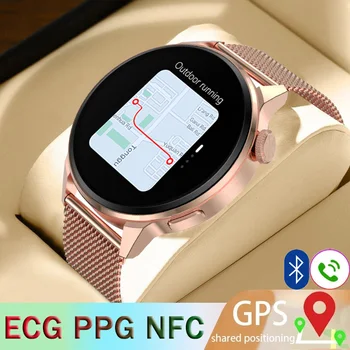 GEJIAN Pametni Sat NFC Bluetooth Poziv AI Glasovni Asistent Lozinku GPS Tracker Bežični Punjenje Za Žene i Muškarce Monitor EKG Pametni Sat