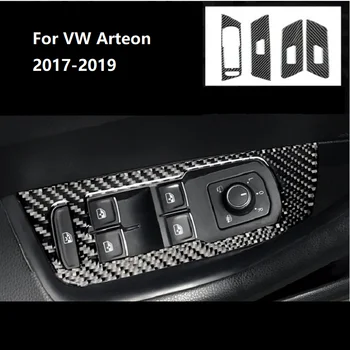 Pogodan Za VW Arteon 2017-2019/CC 2019 Interna oznaka Od karbonskih vlakana, Prekidač za upravljanje Prozorom, Ukras Panel, Auto Oprema
