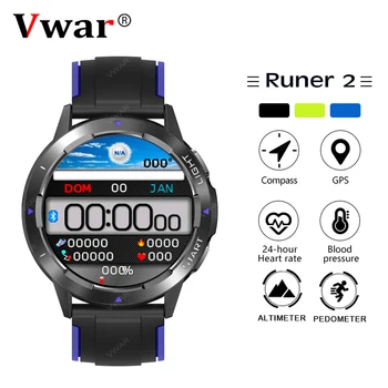 VWAR Runner 2 GPS Sportski Pametnih Satova za Muškarce IP68 Vodootporni Pametni Sat Visina Kompas Fitness Tracker za Praćenje Otkucaja Srca