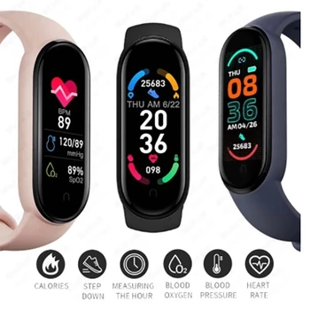 M6 Pametni Sat Globalna Verzija My Band 6 Za Android Xiaomi iphone Fitness Narukvica Uređaji za Mjerenje Krvnog Tlaka Smartwatch M6 Satovi