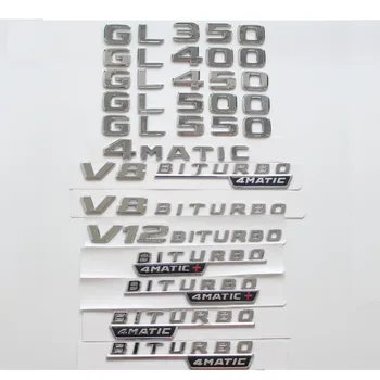 Kromirana Slova na Gepeku Ikone Logo Naljepnica za Mercedes Benz GL350 GL400 GL450 GL500 GL550 V12 V8 BITURBO 4MATIC